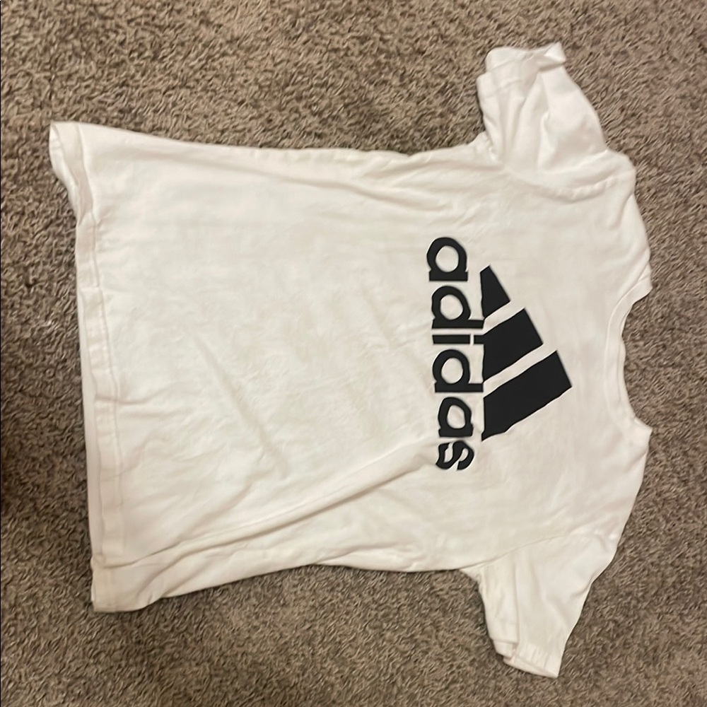 Adidas Classic White Tee with Black Emblem
